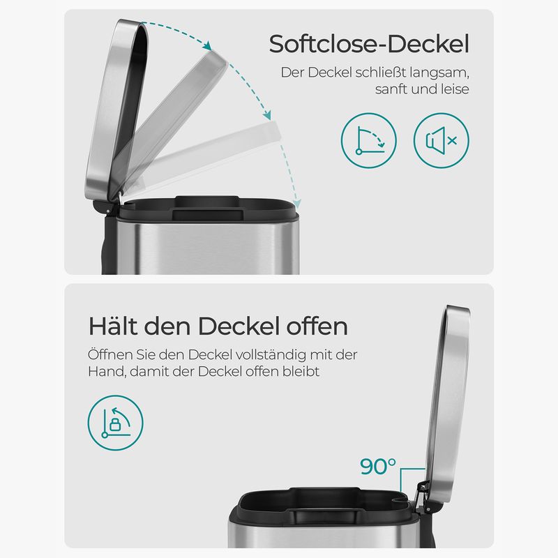 Songmics SONGMICS Mülleimer mit Softclose-Funktion Valentinstagsangebot
