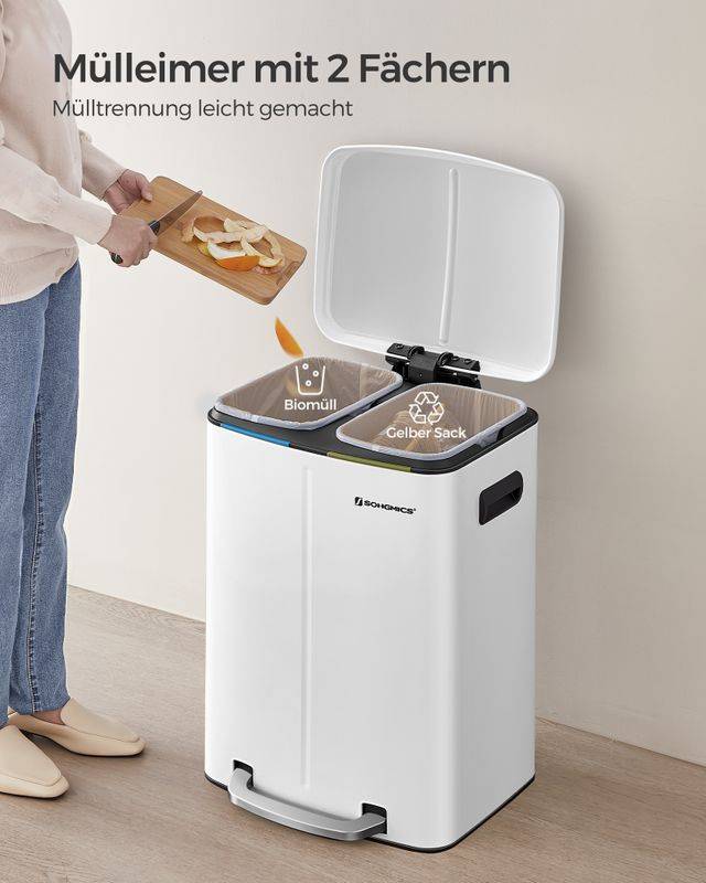 Songmics SONGMICS 40 L Mülleimer mit 2 Fächern Heißer Verkauf