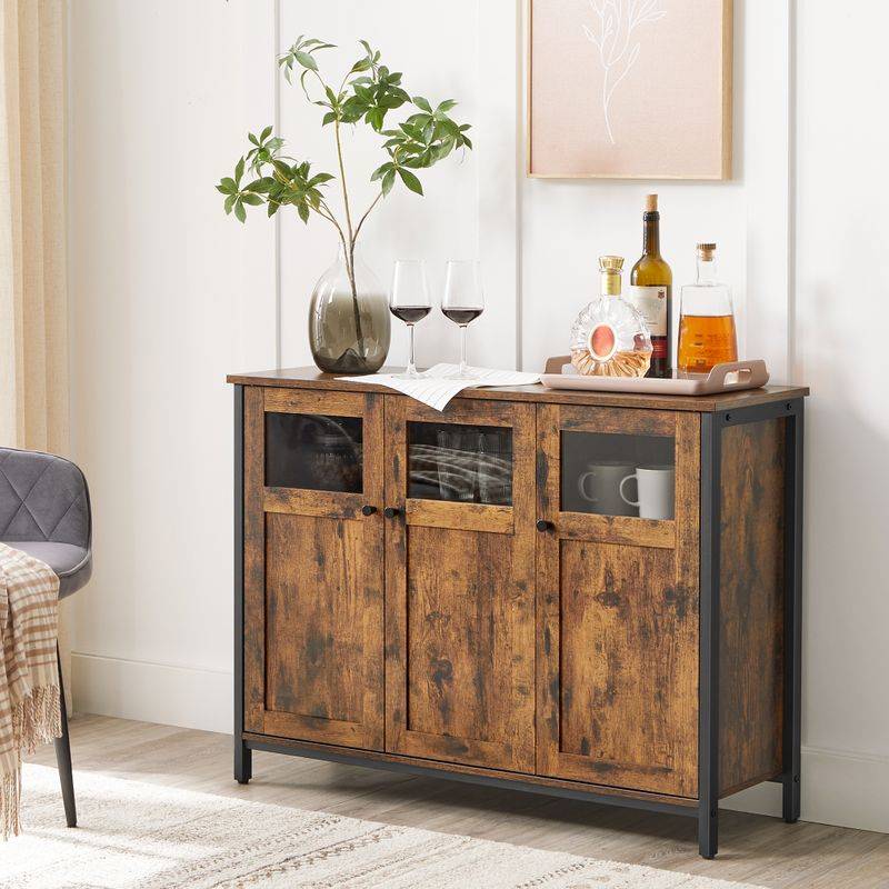 Songmics VASAGLE Sideboard vintagebraun-schwarz Kauf eins, bekomm eins gratis