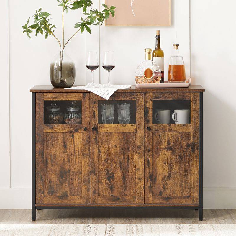 Songmics VASAGLE Sideboard vintagebraun-schwarz Kauf eins, bekomm eins gratis