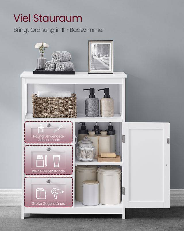 Songmics VASAGLE Badezimmerschrank 30 x 60 x 80 cm mit 3 Schubladen Sonderangebote