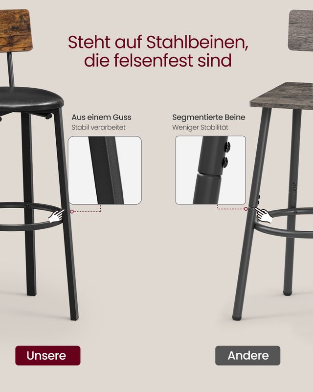 Songmics VASAGLE Barhocker mit PU-Bezug einfacher Aufbau Wochenangebot