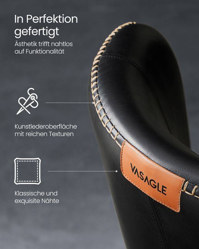 Songmics VASAGLE EKHO Kollektion - Esszimmerstühle 2er Set tintenschwarz Letzte 2 Tage