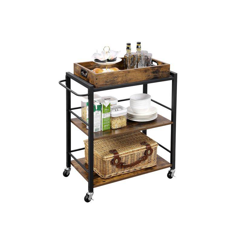 Songmics VASAGLE Küchenwagen mit Tablett Vintagebraun Sonderangebot der Fabrik