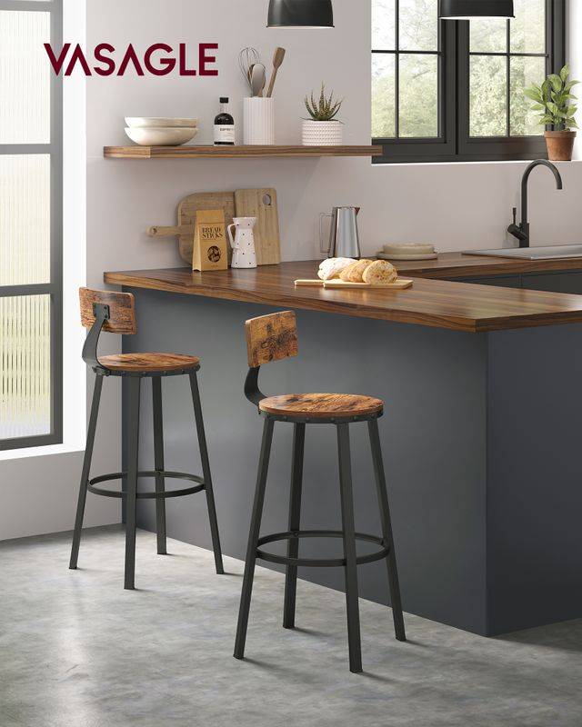 Songmics VASAGLE 2er Set Barstühle Industrie-Design Begrenzt auf 3 Tage