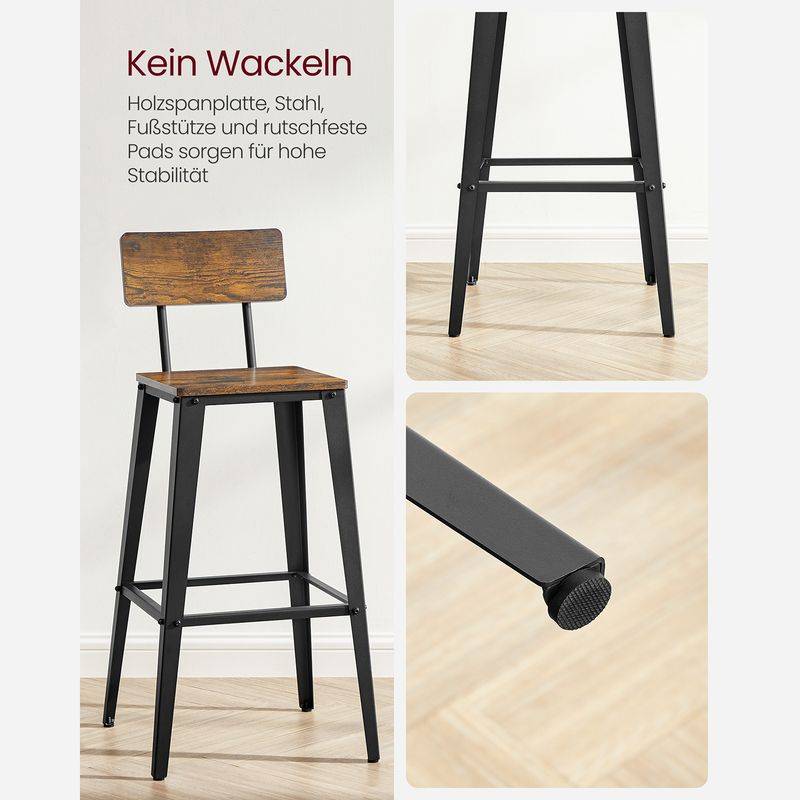 Songmics VASAGLE 2er Set Barhocker mit Rückenlehne Rabatte dieses Monats
