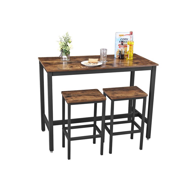 Songmics VASAGLE Industrial Look Stehtisch mit 2 Barhockern Großer Ausverkauf