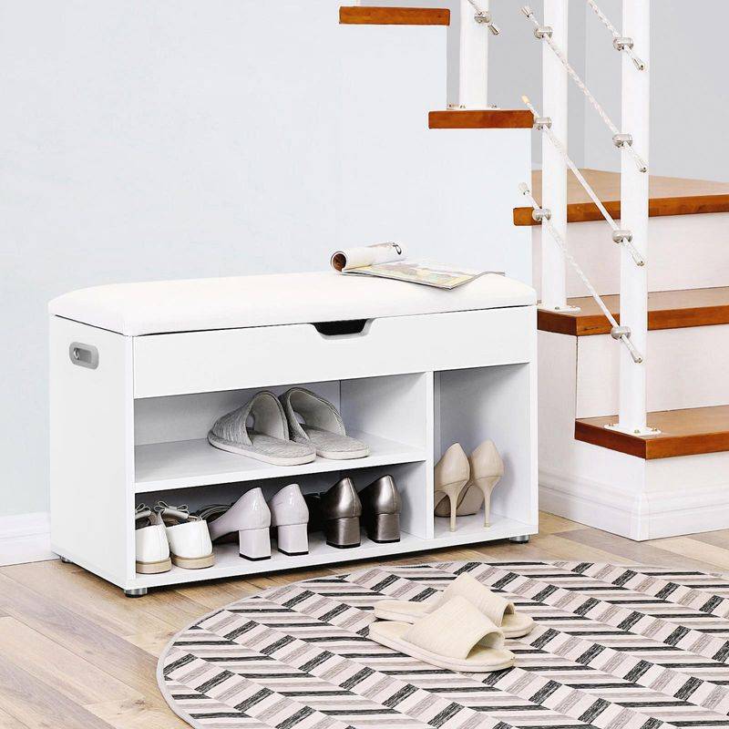 Songmics VASAGLE Schuhbank mit 3 Fächern und Sitzkissen Wochenangebot