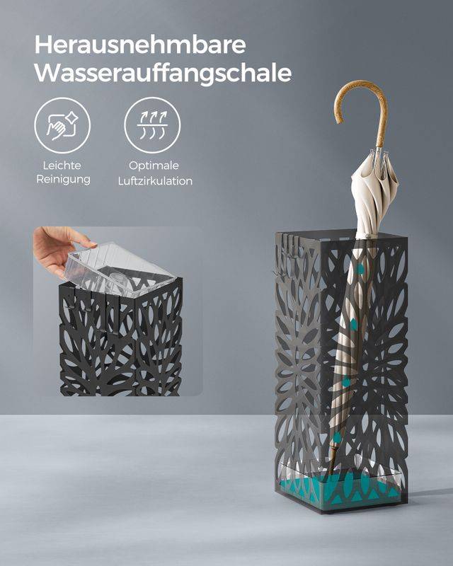 Songmics SONGMICS Regenschirmständer aus Metall 4 Haken schwarz Bis zu 60% Rabatt