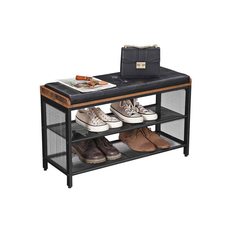Songmics VASAGLE Gepolsterte Schuhbank 2 Gitterablagen Discount Store für neue Produkte