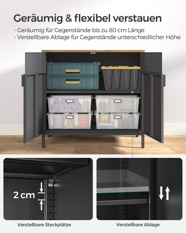 Songmics SONGMICS Aufbewahrungsschrank vintagebraun-schwarz Black Friday Preise