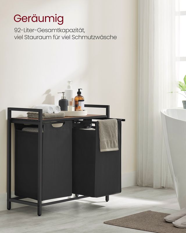 Songmics VASAGLE Wäschekorb mit ausziehbaren Wäschesäcken Sonderangebot