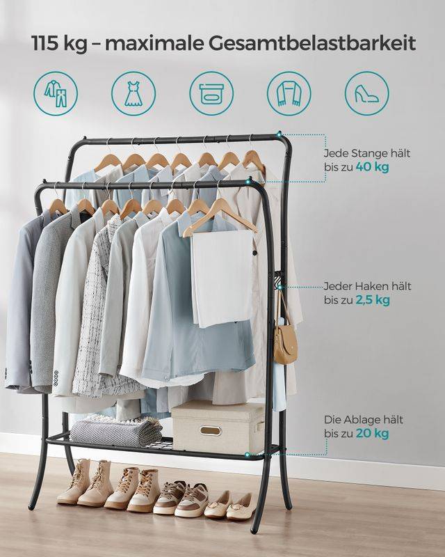 Songmics SONGMICS Garderobe aus Metall mit 6 Haken tintenschwarz Black Friday