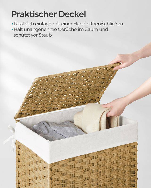 Songmics SONGMICS Handgeflochtener Wäschekorb aus synthetischem Rattan Jubiläumsangebot