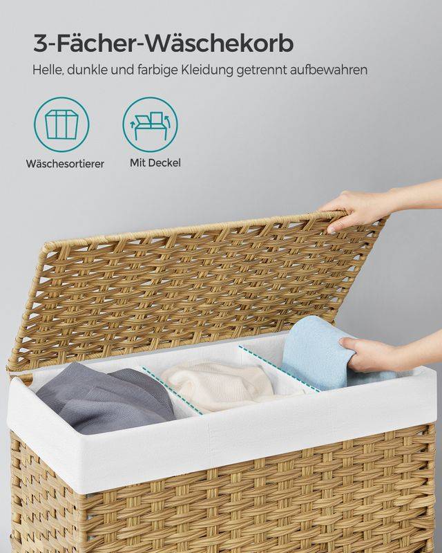 Songmics SONGMICS 140 L handgeflochtener Wäschekorb aus Polyrattan Lagerräumung