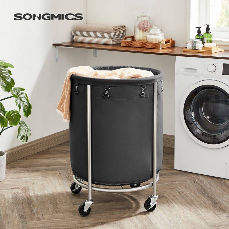 Songmics SONGMICS Wäschekorb mit Rollen und Stahlrahmen Große Rabatte