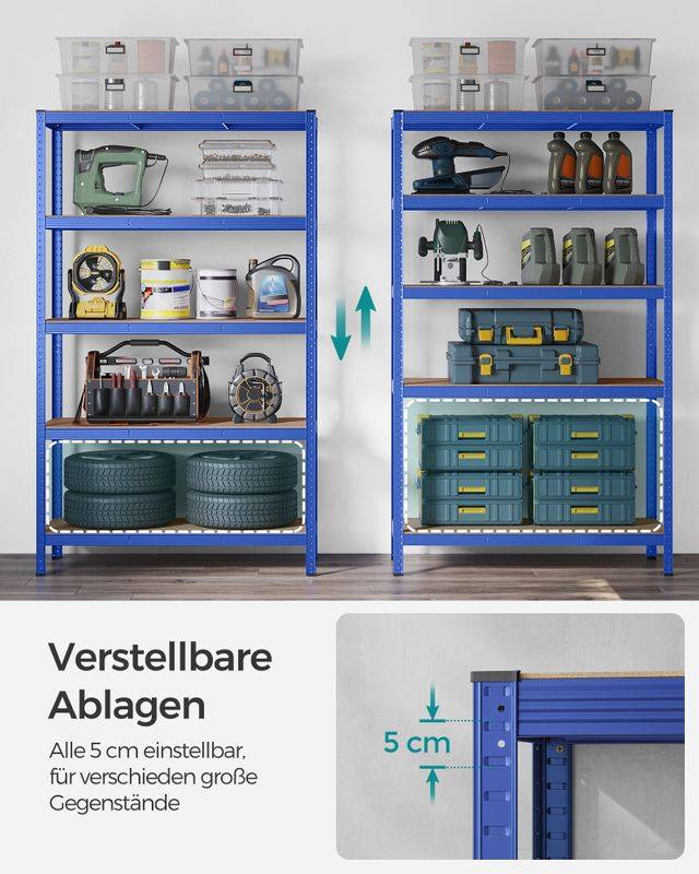 Songmics SONGMICS Schwerlastregal mit 5 verstellbaren Ablagen Kauf eins, bekomm eins gratis