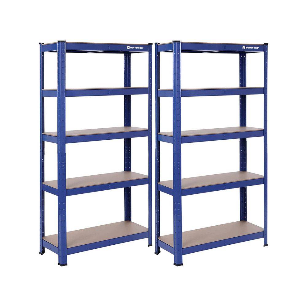 Songmics SONGMICS 2er Set Schwerlast-Regal 150 cm hoch blau Super Sparpreis
