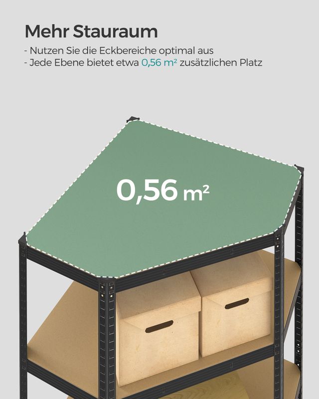 Songmics SONGMICS Eckregal bis 875 kg belastbar tintenschwarz-naturbeige Kostenlose Rückgabe