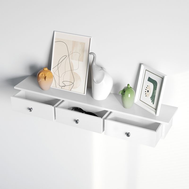 Songmics SONGMICS Wandregal mit Schubladen Weiß Bis zu 60% Rabatt