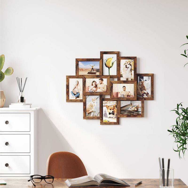 Songmics SONGMICS Bilderrahmen-Collage für 10 Fotos Vintagebraun Discount Store für neue Produkte