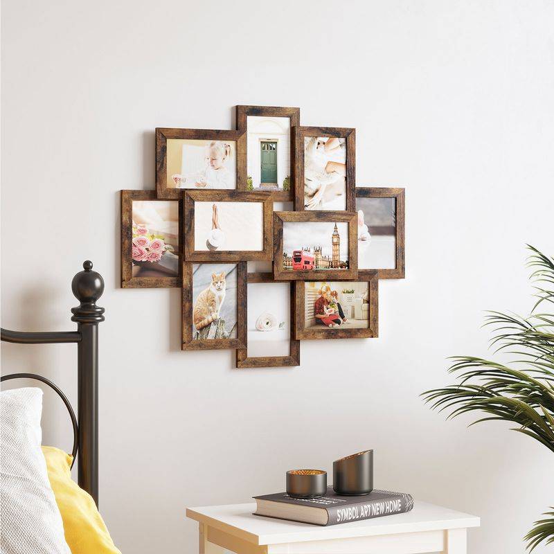Songmics SONGMICS Bilderrahmen-Collage für 10 Fotos Vintagebraun Discount Store für neue Produkte