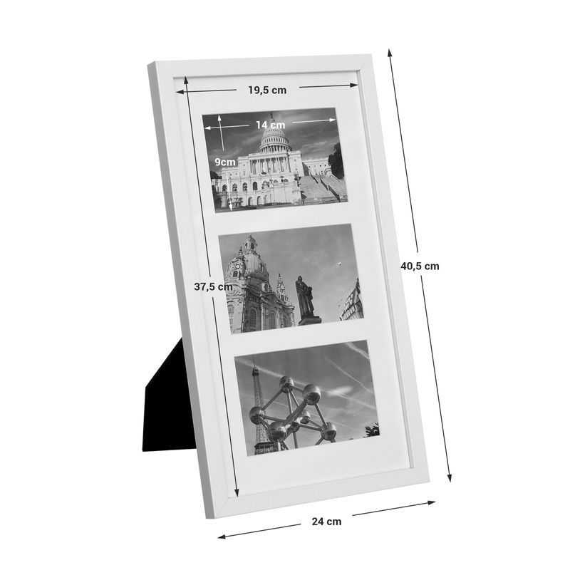 Songmics SONGMICS Bilderrahmen für 3 Fotos Weiß Nur noch ein Tag übrig