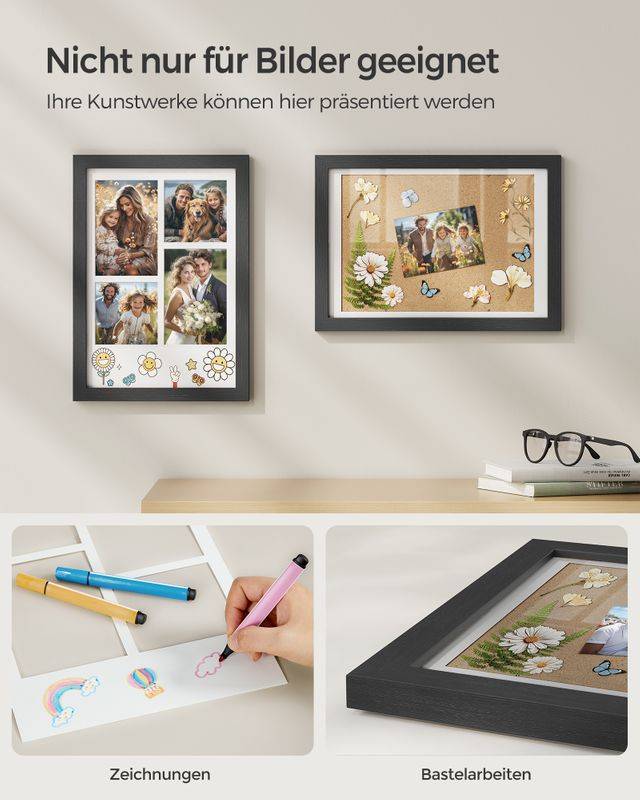 Songmics SONGMICS Bilderrahmen A4 für mehere Bilder eschenschwarz Kostenloser Versand international