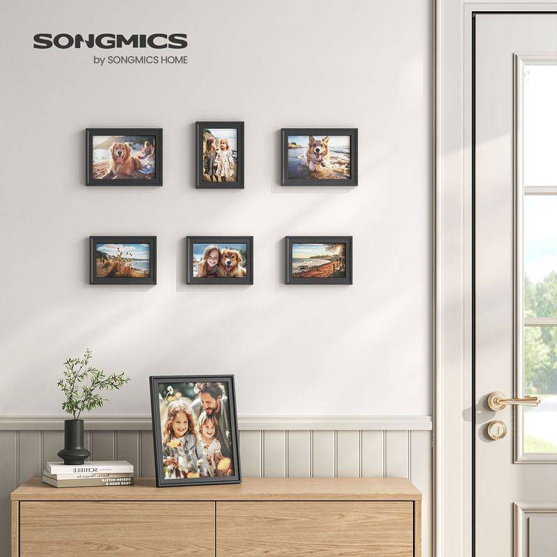 Songmics SONGMICS Bilderrahmen 7er Set mit spurenlosen Wandhaken aschschwarz Black Friday Preise