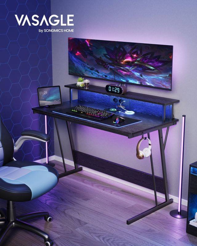 Songmics VASAGLE Gaming-Tisch mit LED-Beleuchtung Verkauf