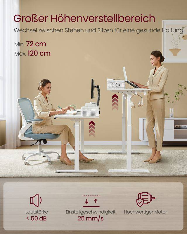 Songmics VASAGLE Schreibtisch Höhenverstellbar und elektrisch im Angebot