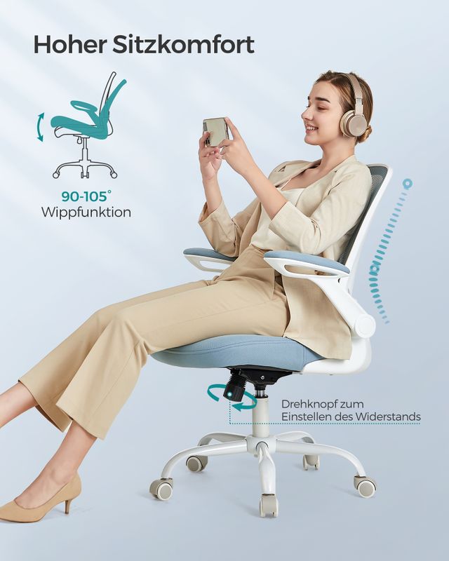 Songmics SONGMICS Bürostuhl gepolsterte Wippfunktion Armlehnen Fabrik Onlineshop