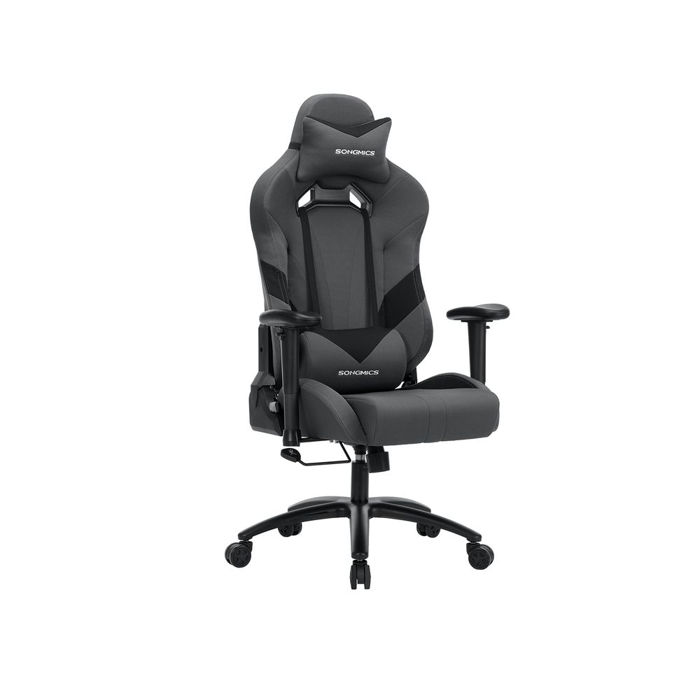 Songmics SONGMICS Gamingstuhl mit Lendenkissen Grau