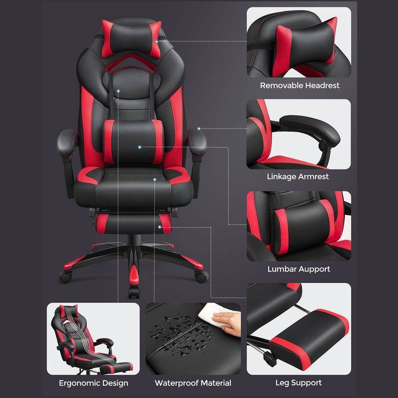Songmics SONGMICS Ergonomischer Bürostuhl mit Fußstütze Begrenztes Angebot