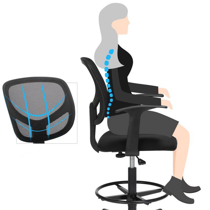 Songmics SONGMICS Ergonomischer Bürostuhl mit Armlehnen Lagerräumung