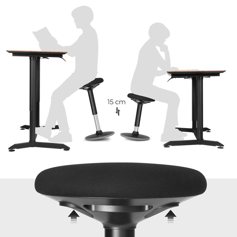 Songmics SONGMICS Arbeitshocker 50-65 cm Schwarz Neuheiten