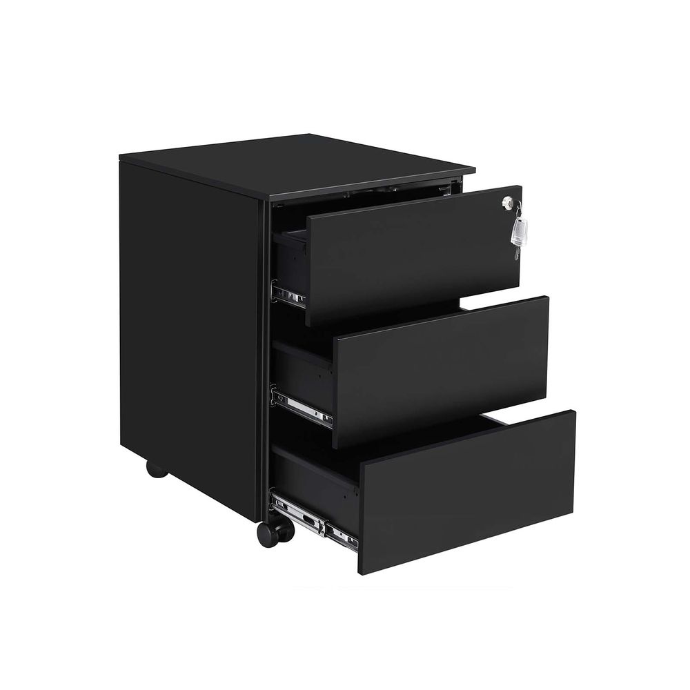 Songmics SONGMICS Mobiler Aktenschrank mit 3 Schubladen
