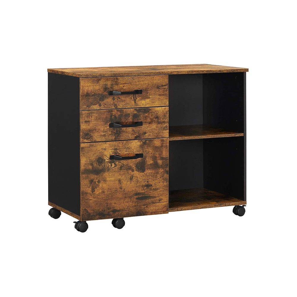 Songmics VASAGLE Industriestil Aktenschrank mit Rollen