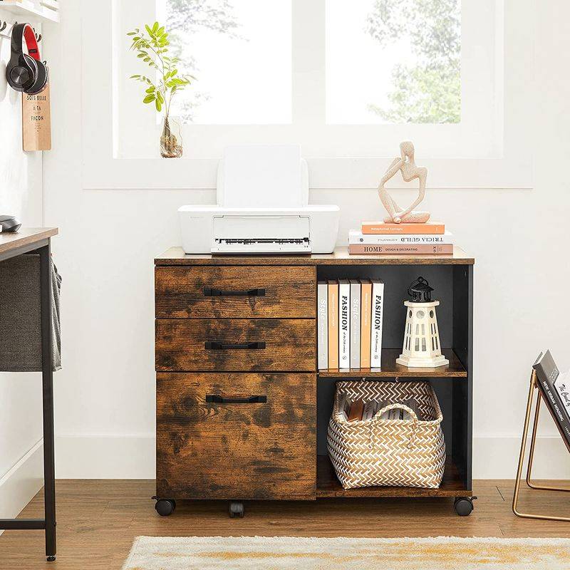 Songmics VASAGLE Industriestil Aktenschrank mit Rollen Neueste Stile