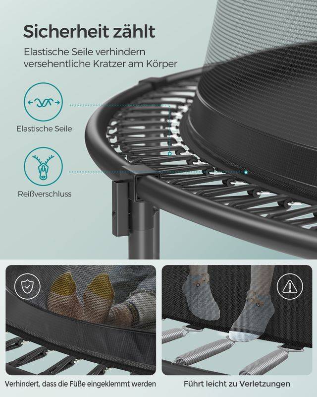 Songmics SONGMICS Trampolin Ø 366 cm mit Reißverschluss dschungelgrün Super Rabatt