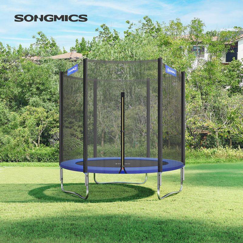 Songmics SONGMICS Trampolin Ø 183 cm Schwarz-Blau 50% Rabatt mit kostenlosem Versand