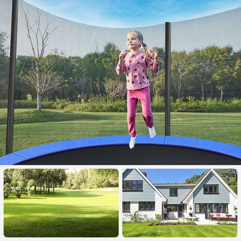 Songmics SONGMICS Trampolin Ø 183 cm Schwarz-Blau 50% Rabatt mit kostenlosem Versand