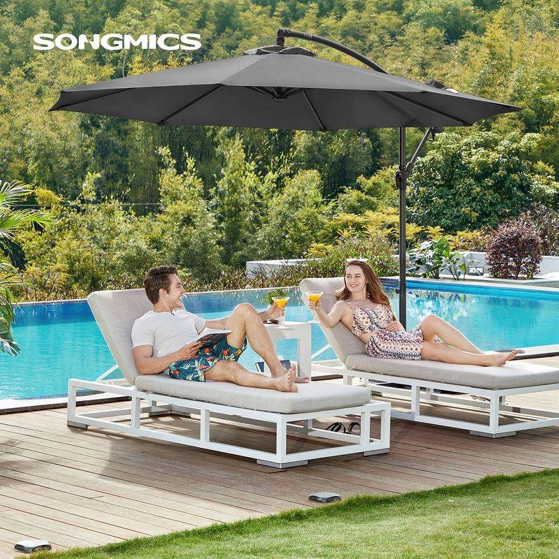 Songmics SONGMICS Sonnenschirm mit Kurbel zum Öffnen und Schließen Großer Ausverkauf
