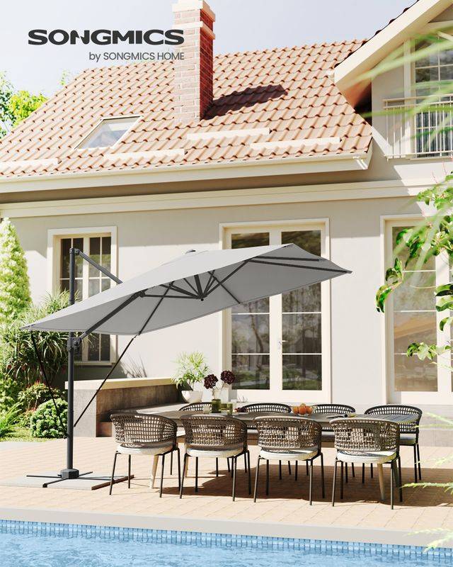 Songmics SONGMICS Sonnenschirm mit Kurbel und Kreuzfuß Begrenztes Angebot