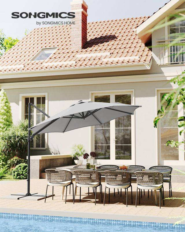 Songmics SONGMICS Ampelschirm UPF 50+ mit Kurbel und Kreuzfuß Online Shopping