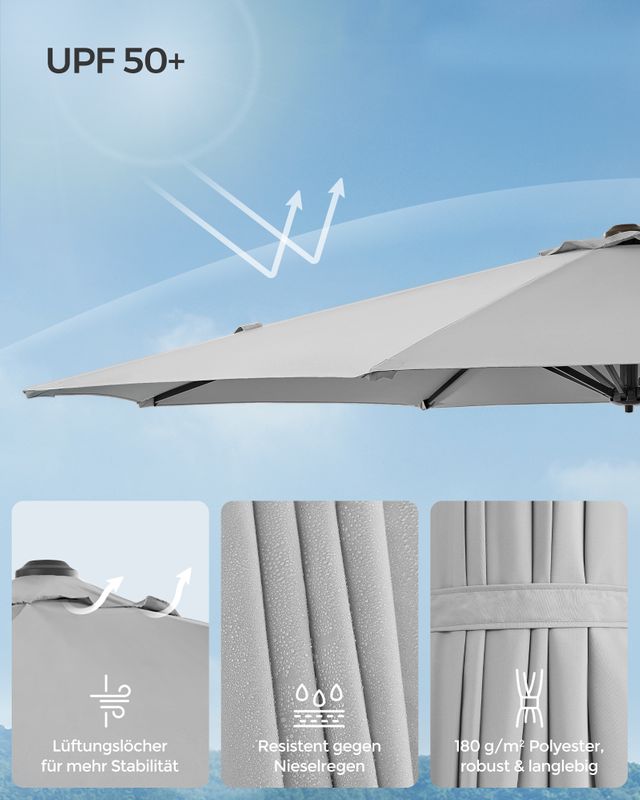 Songmics SONGMICS Ampelschirm UPF 50+ mit Kurbel und Kreuzfuß Online Shopping