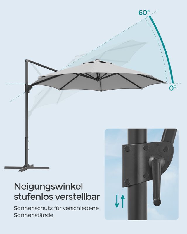 Songmics SONGMICS Ampelschirm UPF 50+ mit Kurbel und Kreuzfuß Online Shopping