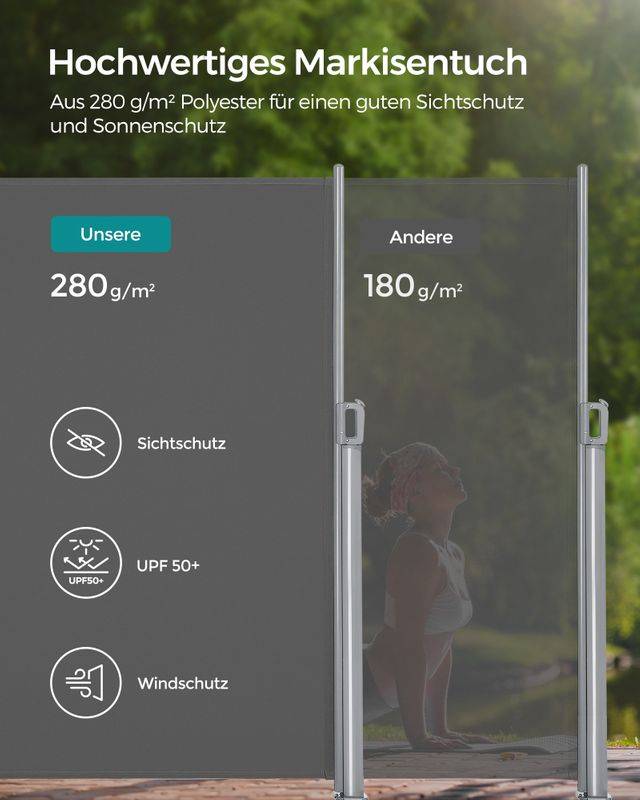 Songmics SONGMICS Seitenmarkise für Balkon und Terrasse Preisnachlass
