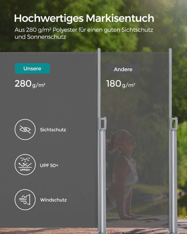 Songmics SONGMICS Seitenmarkise für Balkon und Terrasse Black Friday