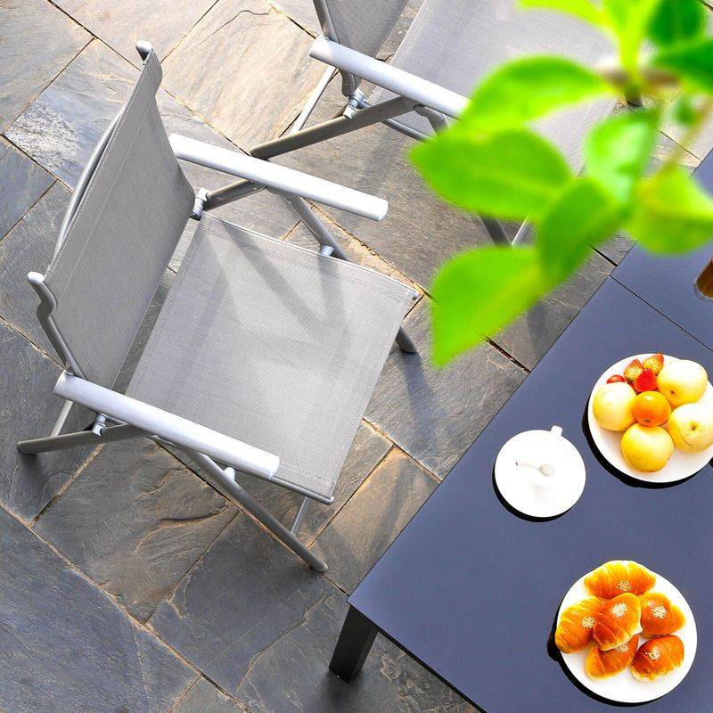 Songmics SONGMICS 4er-Set Gartenstühle mit robustem Aluminiumgestell Saisonale Angebote